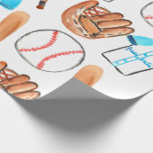 野球の誕生会の包装紙 ラッピングペーパー (角)