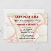 野球の誕生会の男の子は男の子です 招待状 (裏面)