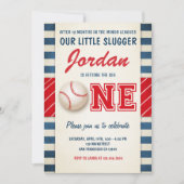 野球の誕生日の招待バースデーパーティー少年 招待状 (正面)