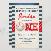 野球の誕生日の招待バースデーパーティー少年 招待状 (正面/裏面)