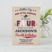 野球の誕生日の招待状の野球の第4誕生日 招待状 (スタンド正面)