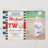 野球の誕生日の招待2の男の子のスポーツ 招待状 (正面/裏面)