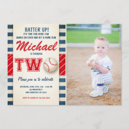 野球の誕生日の招待2の男の子のスポーツ 招待状