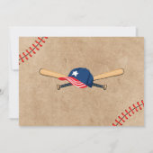 野球の誕生日の男の子写真 招待状 (裏面)