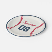 野球の誕生日の紙皿 ペーパープレート (アングル)