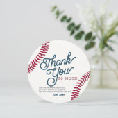 野球の誕生日サークル写真感謝カード 招待状 (スタンド正面)