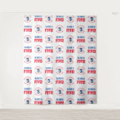 野球の誕生日ステップ＆リピート写真用背景 タペストリー (正面)