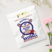 野球の誕生日テーマ ⚾ - 赤、ありがとう フェイバーバッグ (封をした状態)