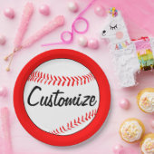 野球の誕生日パーティカスタムチーム名と色 ペーパープレート (パーティー)