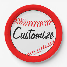 野球の誕生日パーティカスタムチーム名と色 ペーパープレート