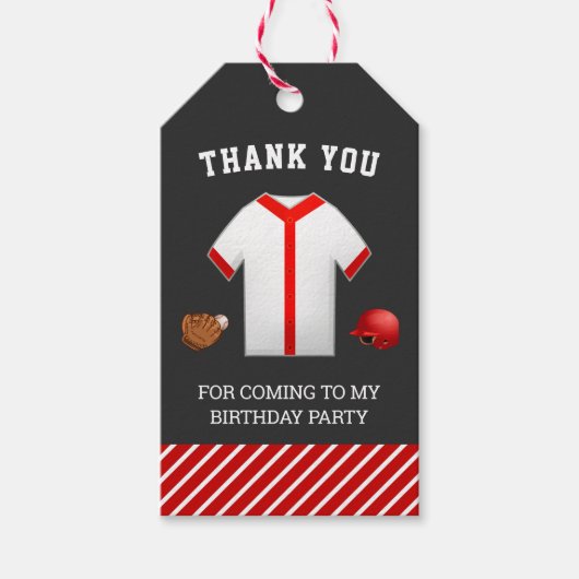 野球の誕生日パーティーお礼の品 ギフトタグ (正面)