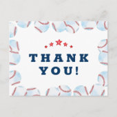 野球の誕生日パーティーお礼ポストカード ポストカード (正面)