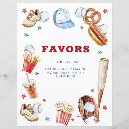 野球の誕生日パーティーのお気に入りサイン (正面)