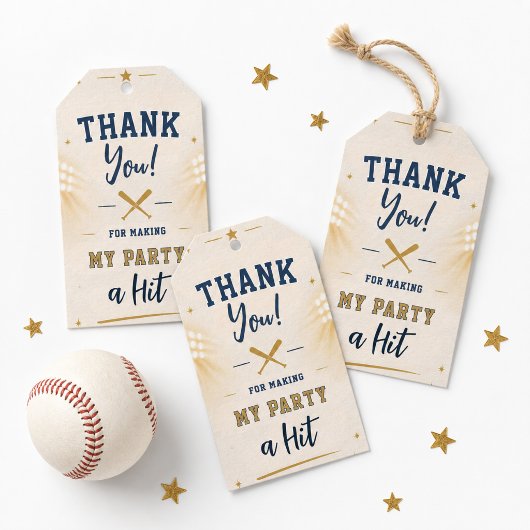 野球の誕生日パーティーのスポーツテーマギフトタグ ギフトタグ