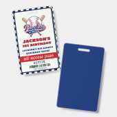 野球の誕生日パーティーのルーキー バッジ (表裏)