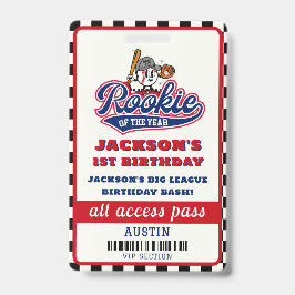 野球の誕生日パーティーのルーキー バッジ