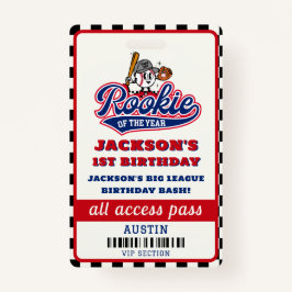 野球の誕生日パーティーのルーキー バッジ