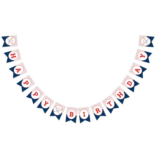 野球の誕生日パーティーの旗 バンティングフラッグ (全)