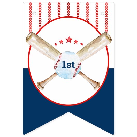 野球の誕生日パーティーの旗 バンティングフラッグ (第1の旗)