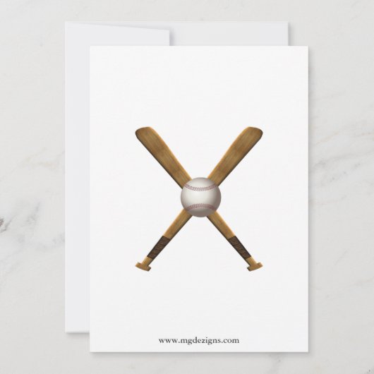 野球の誕生日パーティーへの招待 招待状 (裏面)