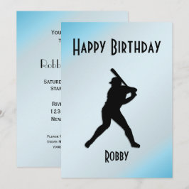 野球の誕生日パーティーへの招待 招待状