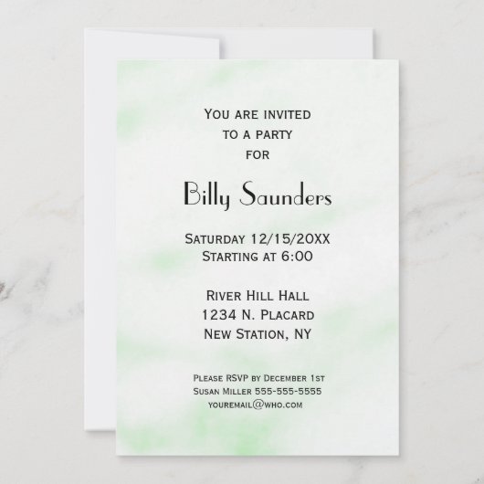 野球の誕生日パーティーへの招待 招待状 (裏面)