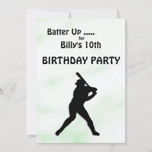 野球の誕生日パーティーへの招待 招待状