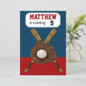 野球の誕生日パーティーへの招待 招待状 (スタンド正面)