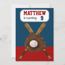 野球の誕生日パーティーへの招待 招待状