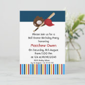 野球の誕生日パーティーへの招待 招待状 (スタンド正面)