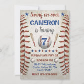 野球の誕生日パーティーへの招待 招待状 (正面)