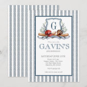 野球の誕生日パーティーへの招待 招待状 (正面/裏面)