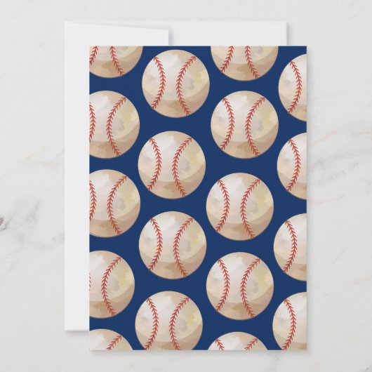 野球の誕生日パーティーへの招待 招待状 (裏面)