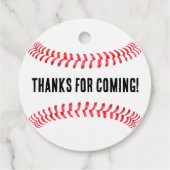 野球の誕生日パーティーカスタムのメッセージありがとう フェイバータグ (裏面)