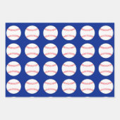 野球の誕生日パーティーカスタムカラー ラッピングペーパーシート (正面2)