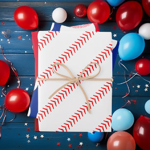 野球の誕生日パーティーカスタムカラー ラッピングペーパーシート
