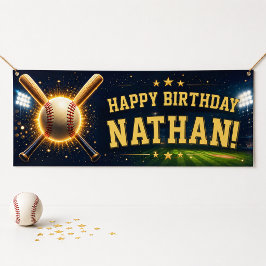 野球の誕生日パーティースポーツお誕生日おめでとう 横断幕