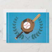 野球の誕生日パーティースポーツオールスターフォト 招待状 (裏面)