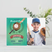 野球の誕生日パーティースポーツオールスターフォト 招待状 (スタンド正面)