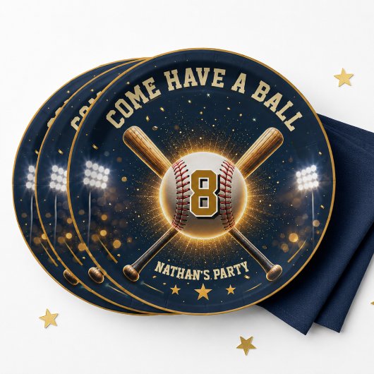 野球の誕生日パーティースポーツテーマ ペーパープレート