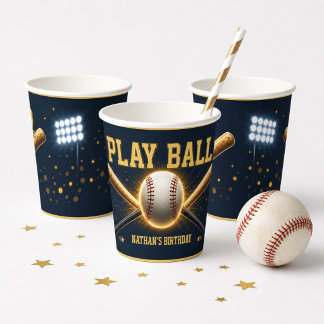 野球の誕生日パーティースポーツテーマ 紙コップ