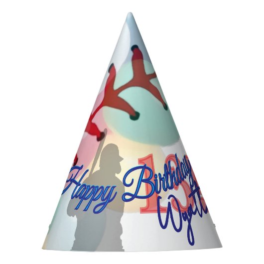 野球の誕生日パーティーハット パーティーハット (正面)