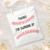 野球の誕生日パーティーパーソナライズされたありがとう フェイバーバッグ (クリップ留めされた状態)