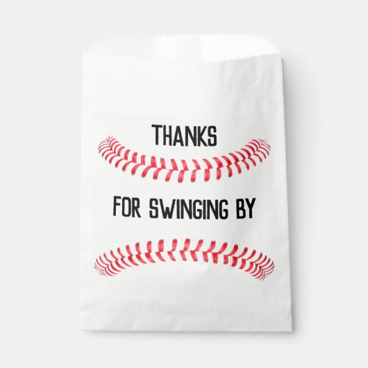 野球の誕生日パーティーパーソナライズされたありがとう フェイバーバッグ (正面)