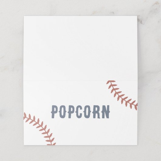 野球の誕生日パーティーフードラベル プレイスカード (外部開封)