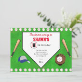 野球の誕生日パーティープレート感謝カード サンキューカード (スタンド正面)