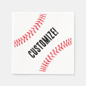 野球の誕生日パーティー名前をカスタムするまたは文字 スタンダードカクテルナプキン (正面)