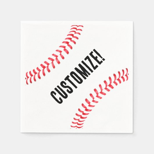 野球の誕生日パーティー名前をカスタムするまたは文字 スタンダードカクテルナプキン (正面)