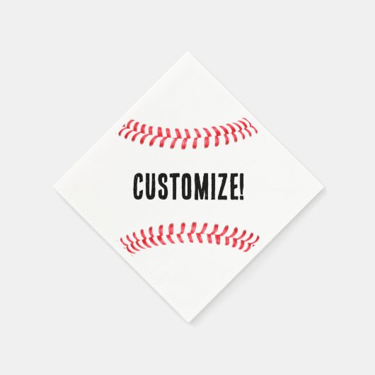 野球の誕生日パーティー名前をカスタムするまたは文字 スタンダードカクテルナプキン (角)