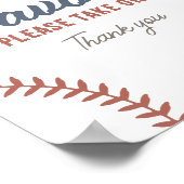 野球の誕生日パーティー好意サイン ポスター (角)